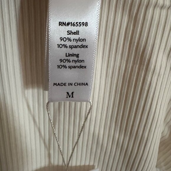 Andie Swim Asbury Ribbed One Piece Swimsuit Coconut White Size Medium - Picture 5 of 6